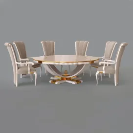 Metropolis dining table greta armchair